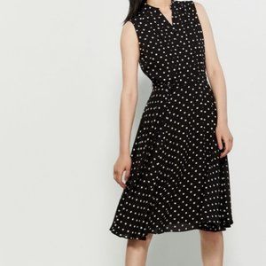 Polka-dot dress with black detached liner